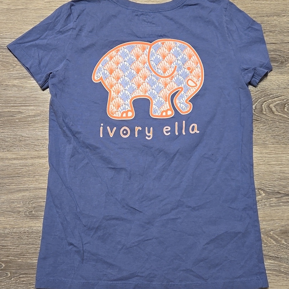 Ivory Ella SS Shell Print Tee Sz Small